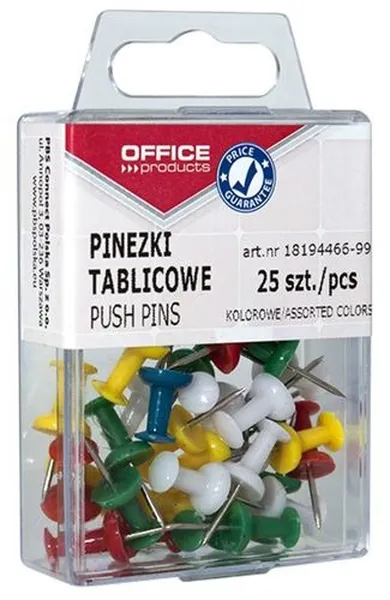 Office Products, pinezki beczułki kolorowe