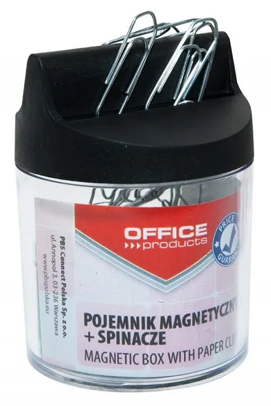 Office Products, pojemnik magnetyczny ze spinaczami, okrągły