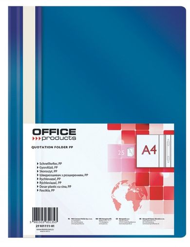 Office Products, skoroszyt, PP, A4, miękki, granatowy
