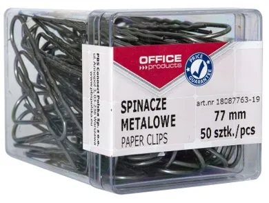 Office Products, spinacze metalowe, 77 mm, 50 szt.