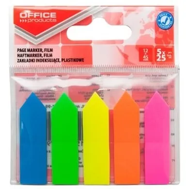 Office Products, zakładki indeksujące, strzałka, PP, 12-45 mm, 5-25 karteczek