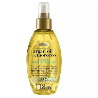 OGX, Renewing + Argan Oil of Morocco Dry Oil, suchy olejek do pielęgnacji włosów, 118 ml