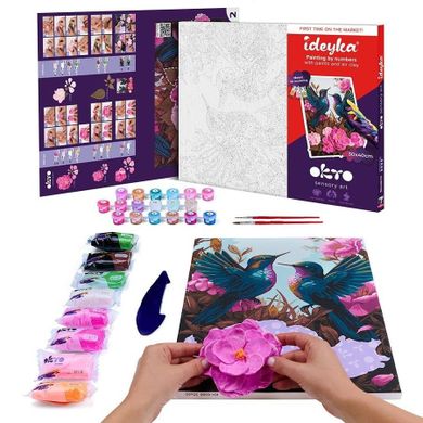 Okto, malowania po numerach, kolibry zakochane, 30-40 cm