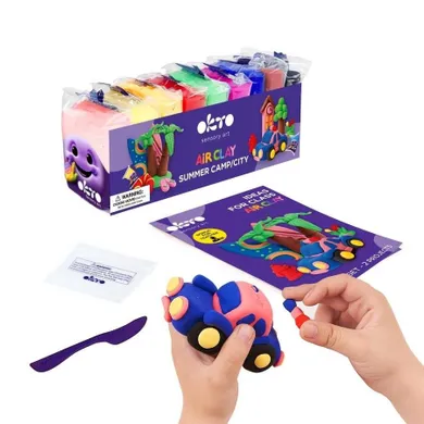 Okto, masa plastyczna 2w1, obozy, 9 kolorów