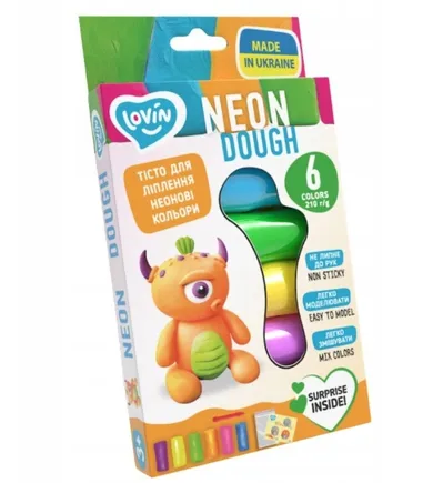 Okto, zestaw piankoliny, masa plastyczna, neonowy, 6 kolorów