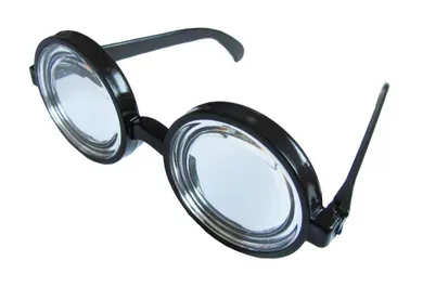 Okulary kujonki, grube szkło