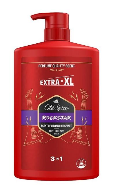 Old Spice, Rockstar, żel pod prysznic i szampon dla mężczyzn 3w1, 1000 ml