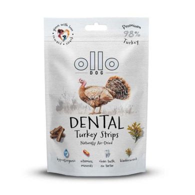 Ollo, Air Dried Dental Turkey Strips, przysmak dla psa, 80g