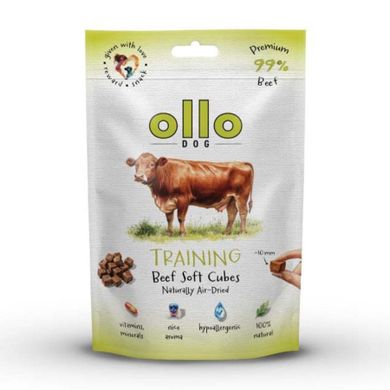 Ollo, Air Dried Training Beef Cubes, przysmak dla psa, 80g