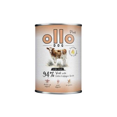 Ollo, Plus, Kolagen, cielęcina, mokra karma dla psów, 400g
