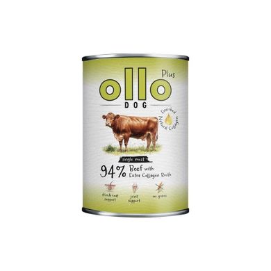 Ollo, Plus, Kolagen, wołowina, mokra karma dla psów, 400g