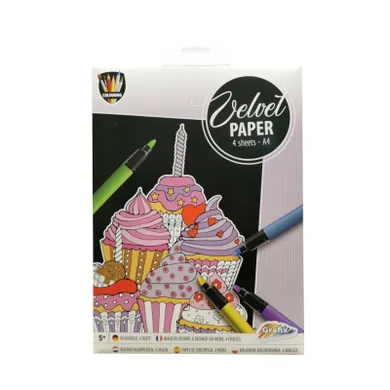 Omega Toys, welurowy papier, 4 arkusze