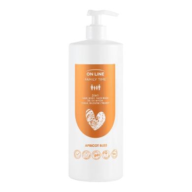 On Line, Family Time, żel do mycia ciała,włosów i twarzy 3w1, apricot bliss, 850 ml