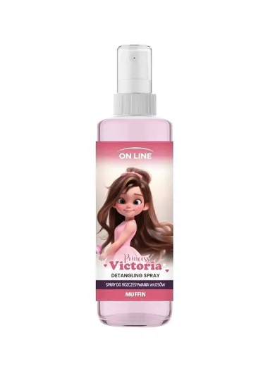 On Line, Kids, Princess Victoria, spray do rozczesywania włosów - muffin, 200 ml