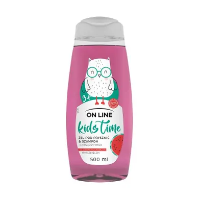 On Line, Kids Time, żel pod prysznic i szampon, arbuzowy, 500 ml