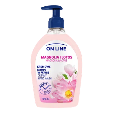 On Line, kremowe mydło w dozowniku, magnolia i lotos, 500 ml