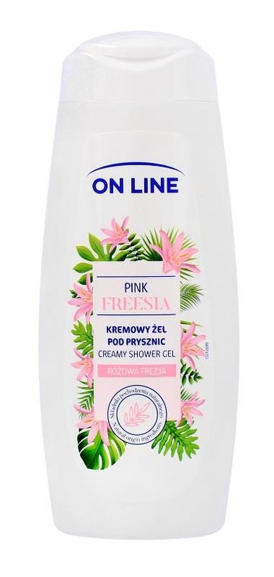 On Line, kremowy żel pod prysznic, Pink freesia, 400 ml