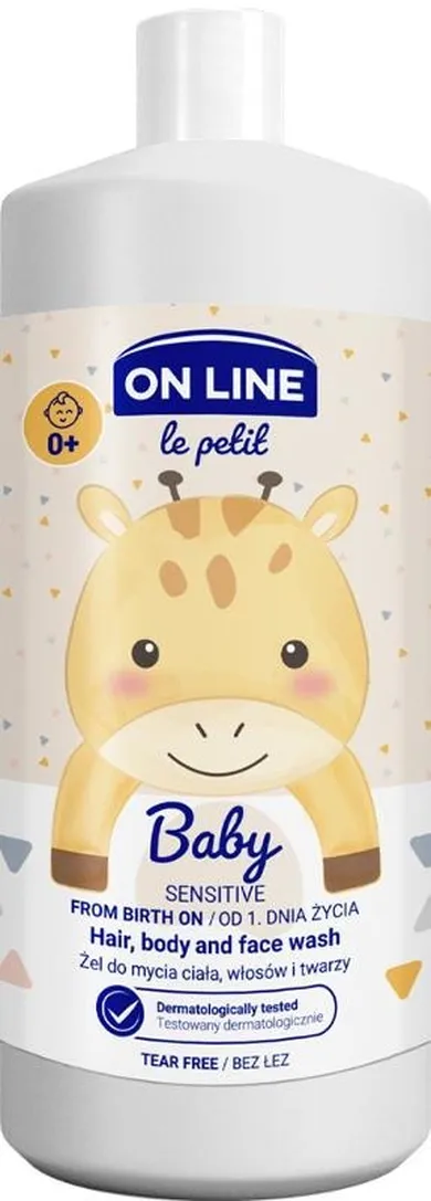 On Line, Le Petit Baby, żel 3w1 do mycia ciała, włosów i twarzy, łagodny, 850 ml