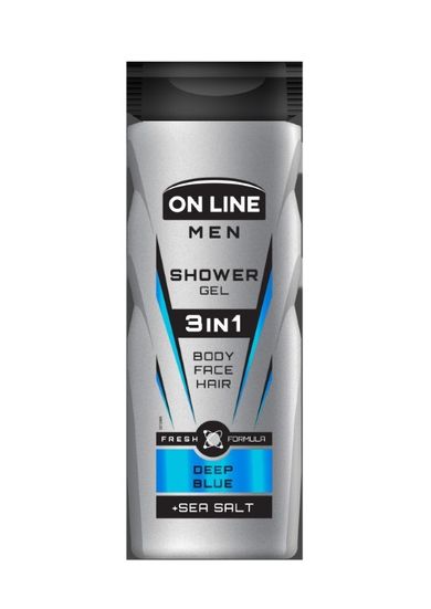 On Line, Men, żel pod prysznic 3in1, Deep Blue, dla mężczyzn, 400 ml