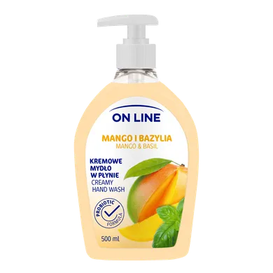 On Line, mydło kremowe w dozowniku, Mango i Bazylia, 500 ml