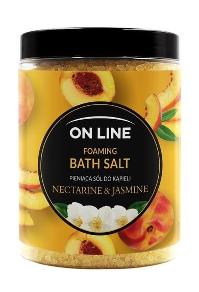 On Line, pieniąca sól do kąpieli, nectarine & jasmine, 1200g