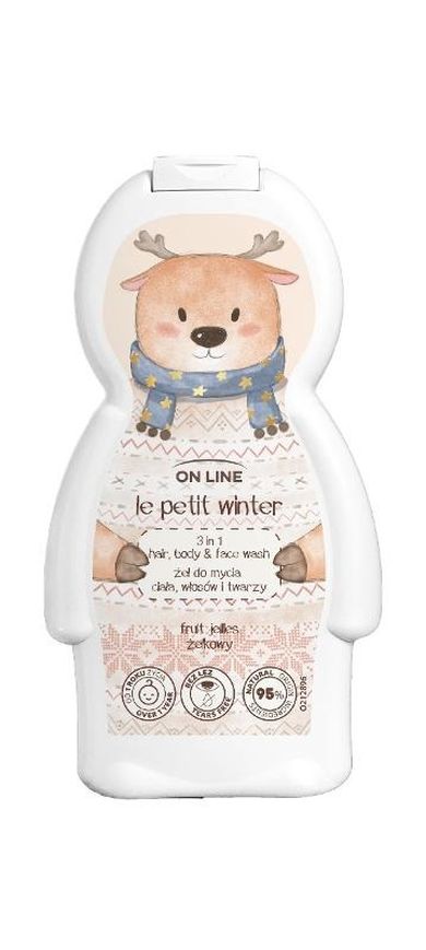 On Line, Renifer, żel 3w1 do mycia ciała włosów i twarzy, 350 ml