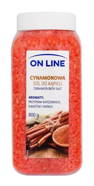 On Line, sól do kąpieli, cynamonowa, 800g