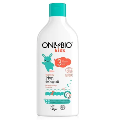 OnlyBio, Kids, łagodny płyn do kąpieli od 3. roku życia, 500 ml