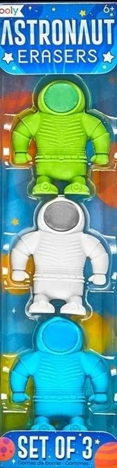 Ooly, Astronauci, gumki do ścierania, 4,5 cm, 3 szt.