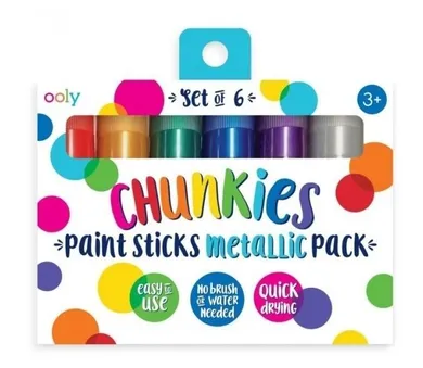 Ooly, Chunkies Paint Sticks Metallic, farby w kredce, 6 szt.