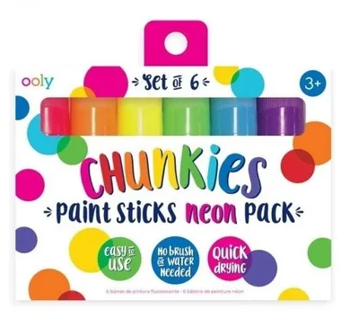 Ooly, Chunkies Paint Sticks Neon, farby w kredce, 6 szt.