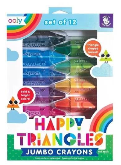 Ooly, Happy Triangles, Jumbo, kredki trójkątne, 12 szt.