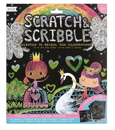Ooly, Scratch & Scribble, Ogród Księżniczki, zdrapywanki, zestaw kreatywny