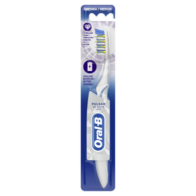Oral-B, Pulsar 3D White Luxe, manualna szczoteczka do zębów, ulepszona o zasilanie bateryjne