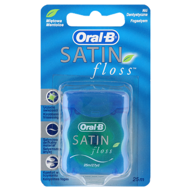 Oral-B, Satin Floss Mint, nić dentystyczna, 25 m
