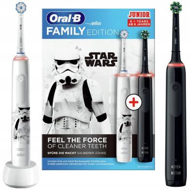 Oral-B, Star Wars, zestaw: szczoteczka elektryczna PRO3 3000 black + szczoteczka Junior