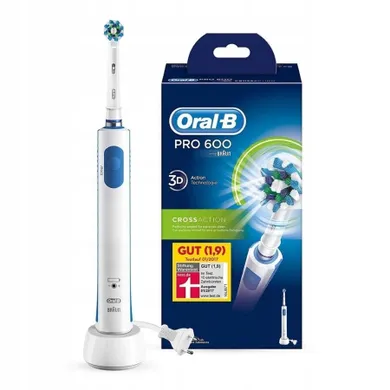 Oral-B, Szczoteczka akumulatorowa, Pro 600, Crossaction, White