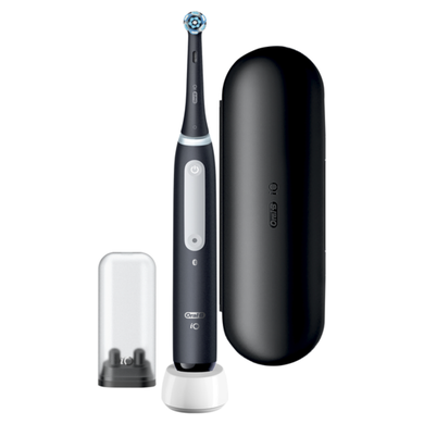 Oral-B, szczoteczka elektryczna, iO SERIES 4, Black, szczoteczka magnetyczna z etui podróżnym