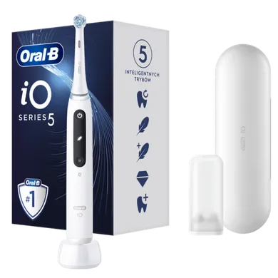 Oral-B, szczoteczka elektryczna, iO SERIES 5, White, szczoteczka magnetyczna z etui podróżnym