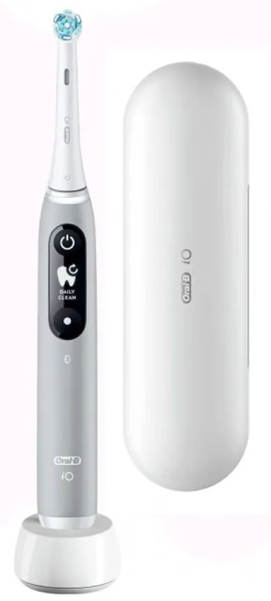 Oral-B, szczoteczka elektryczna, iO SERIES 6N, Gray Opal, szczoteczka magnetyczna z etui podróżnym