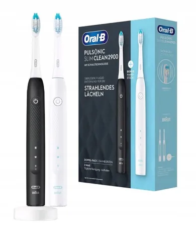 Oral-B, szczoteczka elektryczna, Pulsonic Slim Clean 2900 DUO, Black+White, 2 szt.