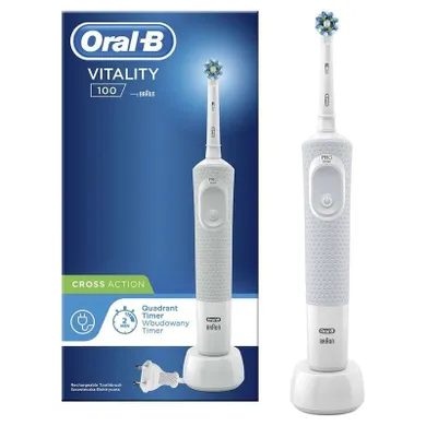 Oral-B, Vitality 100 CrossAction, szczoteczka elektryczna, biała