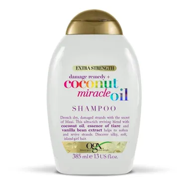 Organix, Damage Remedy + Coconut Miracle Oil Shampoo, szampon do włosów suchych i zniszczonych, 385 ml