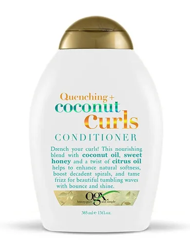 Organix, Quenching + Coconut Curls Conditioner, odżywka do włosów kręconych, 385 ml