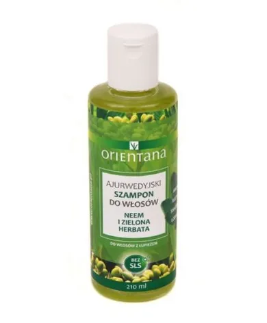 Orientana, Ajurwedyjski szampon do włosów, neem i zielona herbata, 210 ml