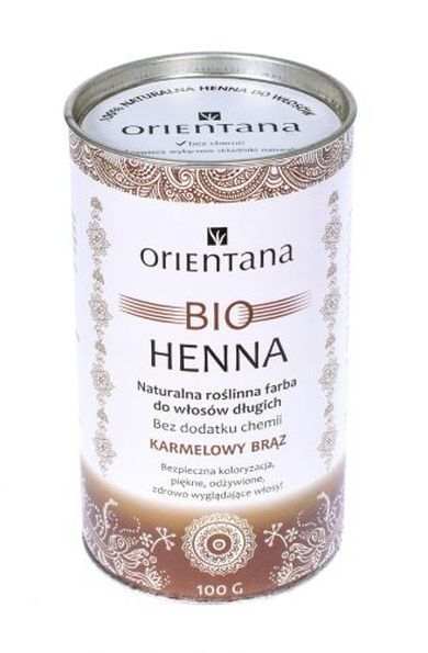 Orientana, Bio henna, karmelowy brąz, 100 g