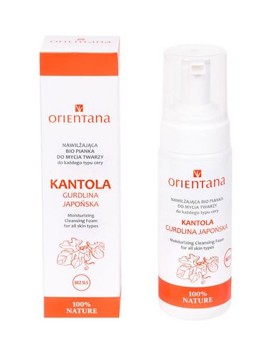 Orientana, Bio nawilżająca pianka do mycia twarzy, kantola, 150 ml