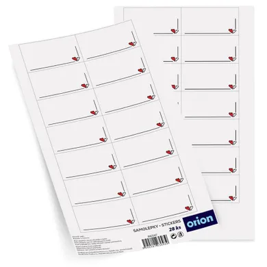 Orion, etykiety samoprzylepne na słoiki, serce, 28 szt.