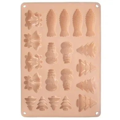 Orion, forma do ciastek i pralin, silikonowa, beżowa, 34-24,5-1 cm