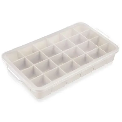 Orion, forma do kostek lodu z pokrywką, silikonowa, beżowa, 22.5-13-3 cm